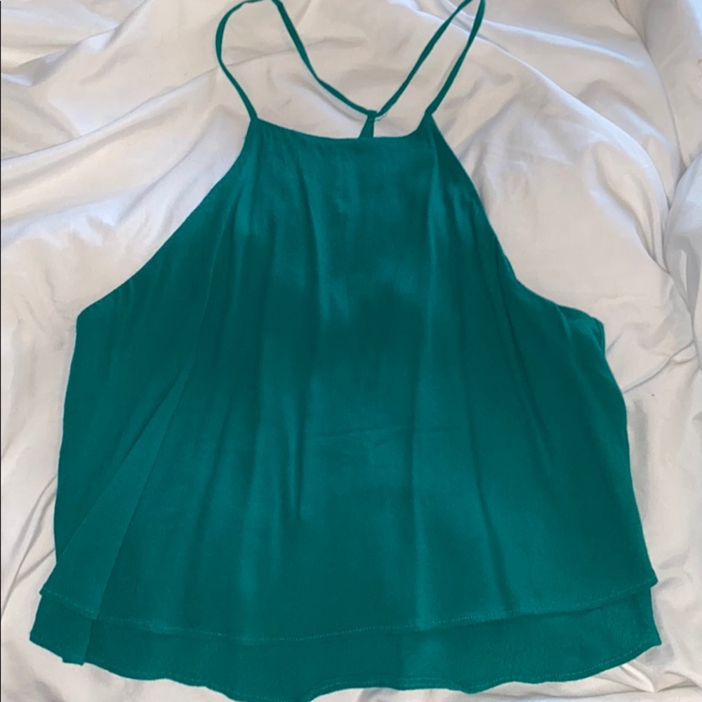Green trendy halter top, cute